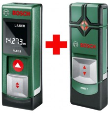 Дальномер лазерный Bosch PLR15 + Детектор металла PMD7