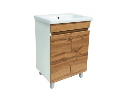 Тумба под умывальник 60 СИТИ Ясень/белый под умывальник СОМО 60