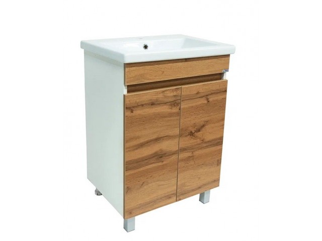 Тумба под умывальник 60 СИТИ Ясень/белый под умывальник СОМО 60