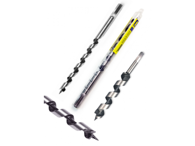 Сверло 16 х 350/250 мм по дереву, спиральное с самозатягивающимся резьбовым остриём, Гранит