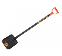 Лопата совковая глубокая с ребрами жесткости металлический черенок пластиковая ручка Finland 1456-Ч