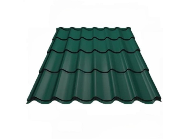 Металлочерепица Супермонтеррей (6005) зеленый мох 6,1*1,18м 0,45мм