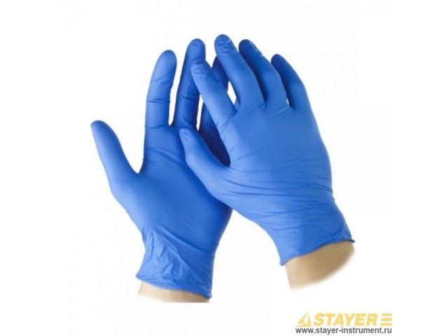 Перчатки нитриловые экстратонкие Profi, размер L,1 пара, Stayer