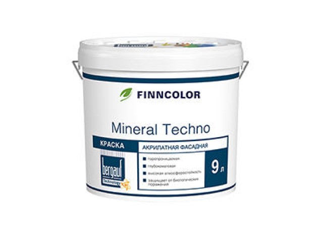 Краска фасадная MINERAL Techno  (9л) Финколор База С