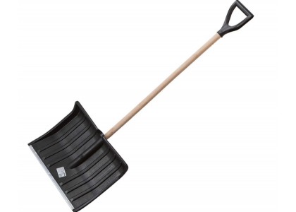 Лопата для уборки снега пластмассовая 500х390мм деревянный черенок Startul Master ST9074-3