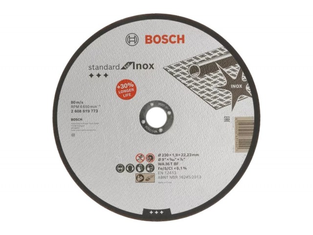 Круг отрезной по металлу 230x1,9 мм Standard Inox, Bosch