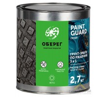 Грунт-эмаль PaintGuard по ржавчине алкидная 3 в 1 красно-коричневый 2,7 кг