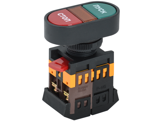 Кнопка АРВВ-22N Пуск-Стоп с подсветкой неон 240В 1з+1р