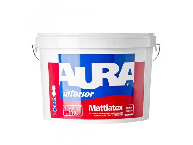 Краска ВД моющаяся для стен и потолков AURA Mattlatex 9л
