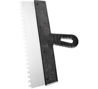 Шпатель зубчатый нержавеющий 200 мм, зуб 10 х 10 мм, Сибртех