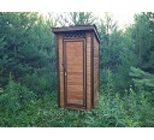Туалет деревянный с плоской крышей без сиденья (размер 1м х1м)
