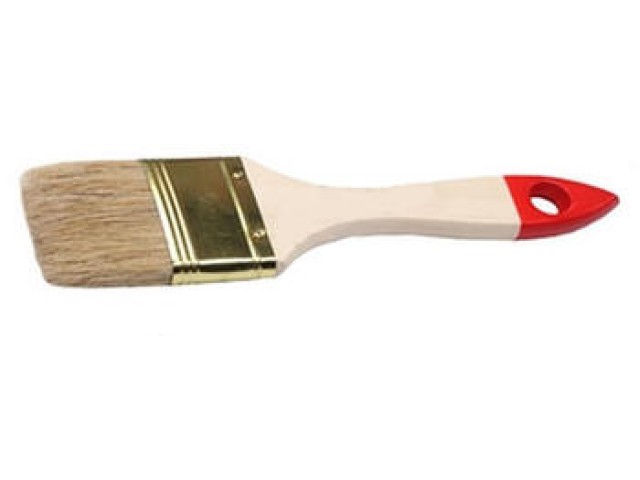 Кисть плоская  63 мм, натуральная щетина, деревянная ручка, Зубр, универсал-оптима