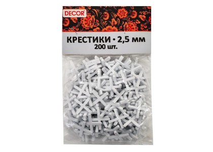 Крестики 2,5 мм, 200 шт DECOR