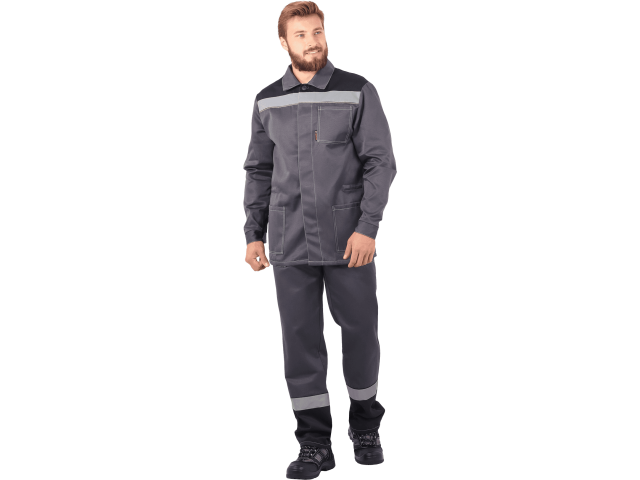 Костюм летний ГРАНИТ-2 куртка, брюки, размер 120-124, рост 182-188 см серый-черный-лимонный