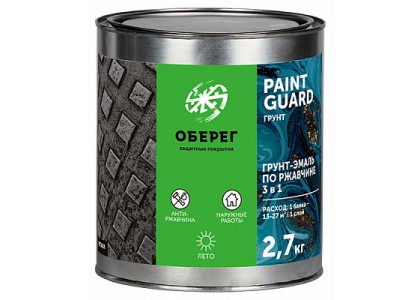 Грунт-эмаль PaintGuard по ржавчине алкидная 3 в 1 синий 2,7 кг