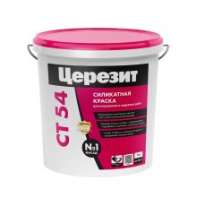 Краска ВД фасадная Церезит СТ-54 15 л силикатная База неморозостойкая