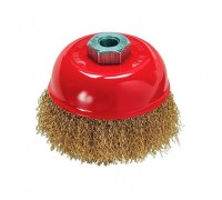 Щётка чашечная 125 мм М14 витая латунная проволока, Matrix