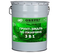 Грунт-эмаль PaintGuard по ржавчине алкидная 3 в 1 серый 25 кг 