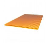 Сотовый поликарбонат 4 мм 2,1х6м Оранжевый Ultra уд. вес 0,5(0.45) кг/м2