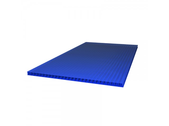 Сотовый поликарбонат 4 мм 2,1х6м Синий  Ultra уд. вес 0,5(0.45) кг/м2