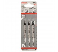 Пилки по дереву 100 х 4 мм, 3 шт, T101D, Bosch