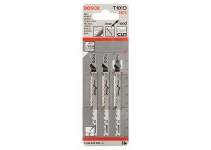 Пилки по дереву 100 х 4 мм, 3 шт, T101D, Bosch