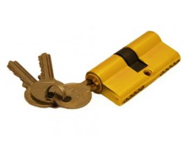 Ключевой цилиндр AL 60мм 30*30 ключ/ключ золото