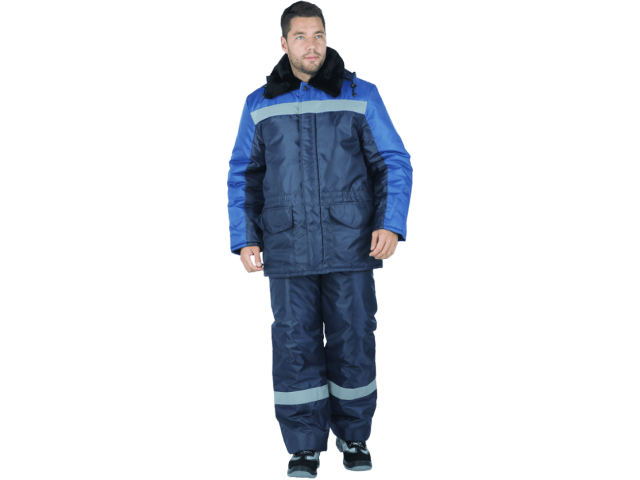 Костюм зимний Регион, куртка, брюки, размер  88-92, рост 170-176, синий-василек