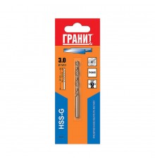 Сверло  3,0 мм х 33/61 мм по металлу HSS-G , Гранит