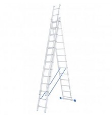 Лестница трехсекционная 13 ступеней алюминиевая Сибртех 