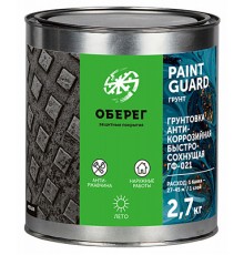 Грунтовка ГФ-021 серая 2,7 кг PaintGuard ГОСТ антикоррозийная 