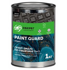 Грунт-эмаль PaintGuard по ржавчине алкидная 3 в 1 серый 1 кг