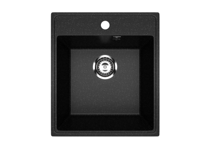 Мойка каменная прямоугольная 425х485х195мм черный оникс мат