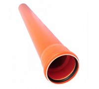 Труба D160мм L1000мм для наружней канализации оранжевая