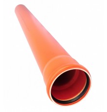 Труба D160мм L1000мм для наружней канализации оранжевая