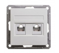 Розетка 2-местная с/п РСИ-251ТК5Е-1-86 без рамки белая