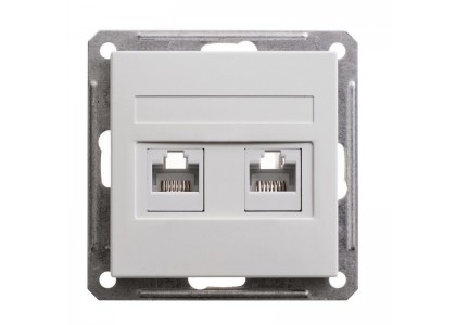 Розетка 2-местная с/п РСИ-251ТК5Е-1-86 без рамки белая