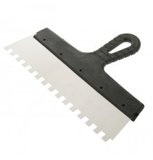 Шпатель зубчатый нержавеющий 200 мм, зуб 8 х 8 мм, Сибртех