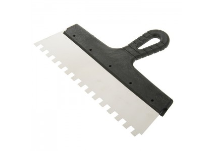 Шпатель зубчатый нержавеющий 200 мм, зуб 8 х 8 мм, Сибртех