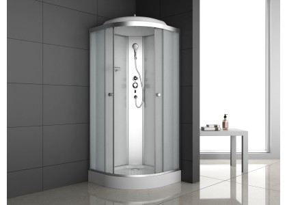 Душевая кабина 80*80*215 н/п ODA 8401 Р белая матовое стекло
