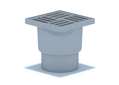 Трап вертикальный АНИ D110мм нерегулируемый с нержавеющей решеткой 150х150мм ТА1212