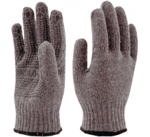 Перчатки утепленные полушерстяные Зима ПВХ, 7 класс, 68 г, р.9, серые, СПЕЦ-SB®PRO