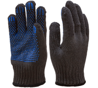 Перчатки утепленные трикотажные с ПВХ двойные 7 класс 120 г размер 9 черные СПЕЦ-SB®PRO