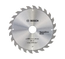 Диск пильный 190 х 20/16 мм, 24Т, по дереву, ECO WO Bosch