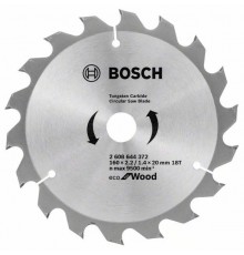 Диск пильный 160 х 20/16 мм, 18Т, по  дереву, ECO WO Bosch