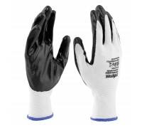 Перчатки полиэфирные с черным нитрильным покрытием размер 9 13 класс вязки Сибртех