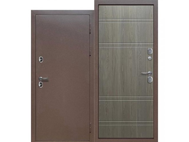 Дверь металлическая Промтерма  11 см Шоколад букле/Астана базальт  860мм правая 