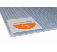 Сотовый поликарбонат 4мм 2,1х6м прозрачный Тепличник Био (0,60кг/м2) 7,60кг