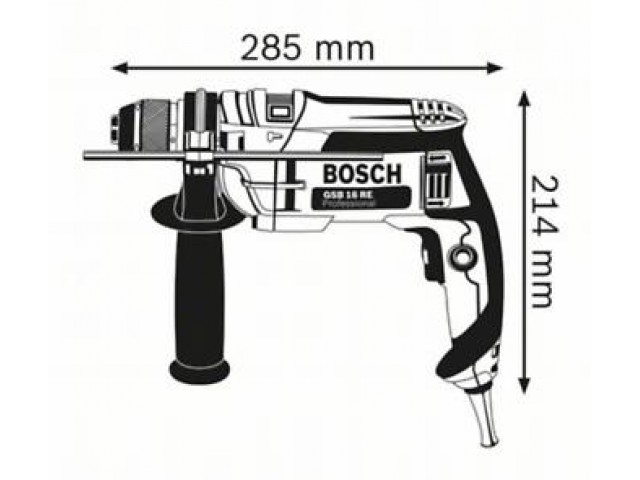 Дрель ударная Bosch GSB 16 RE, 750 Вт, БЗП13 мм, 0-2800 об/мин, 2,2 кг