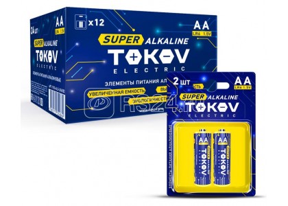 Элемент питания алкалиновый AA/LR6 TOKOV ELECTRIC (блистер 2шт)